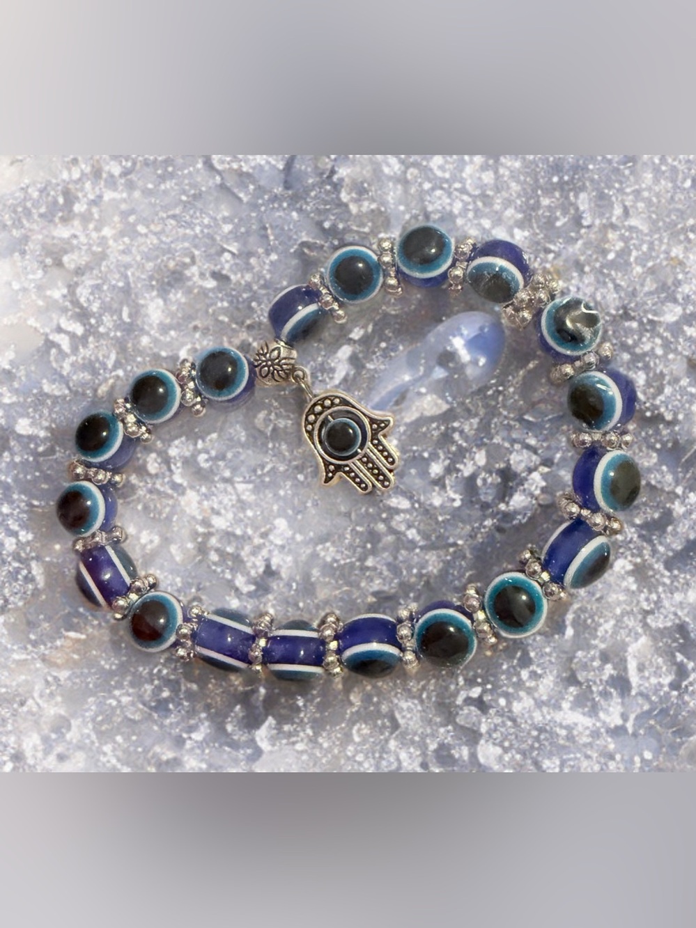 Evil Eye Hamsa Beaded Bracelet- NIP